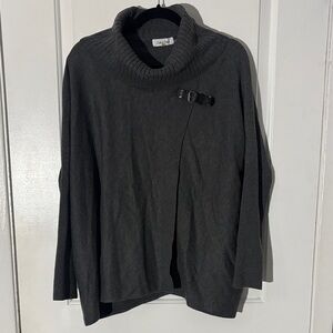 Calvin Klein Dark Gray Buckle Funnel Neck Sweater